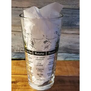 Vtg Libbey Cocktail Recipe Mixing Glass Barware Drink Recipes